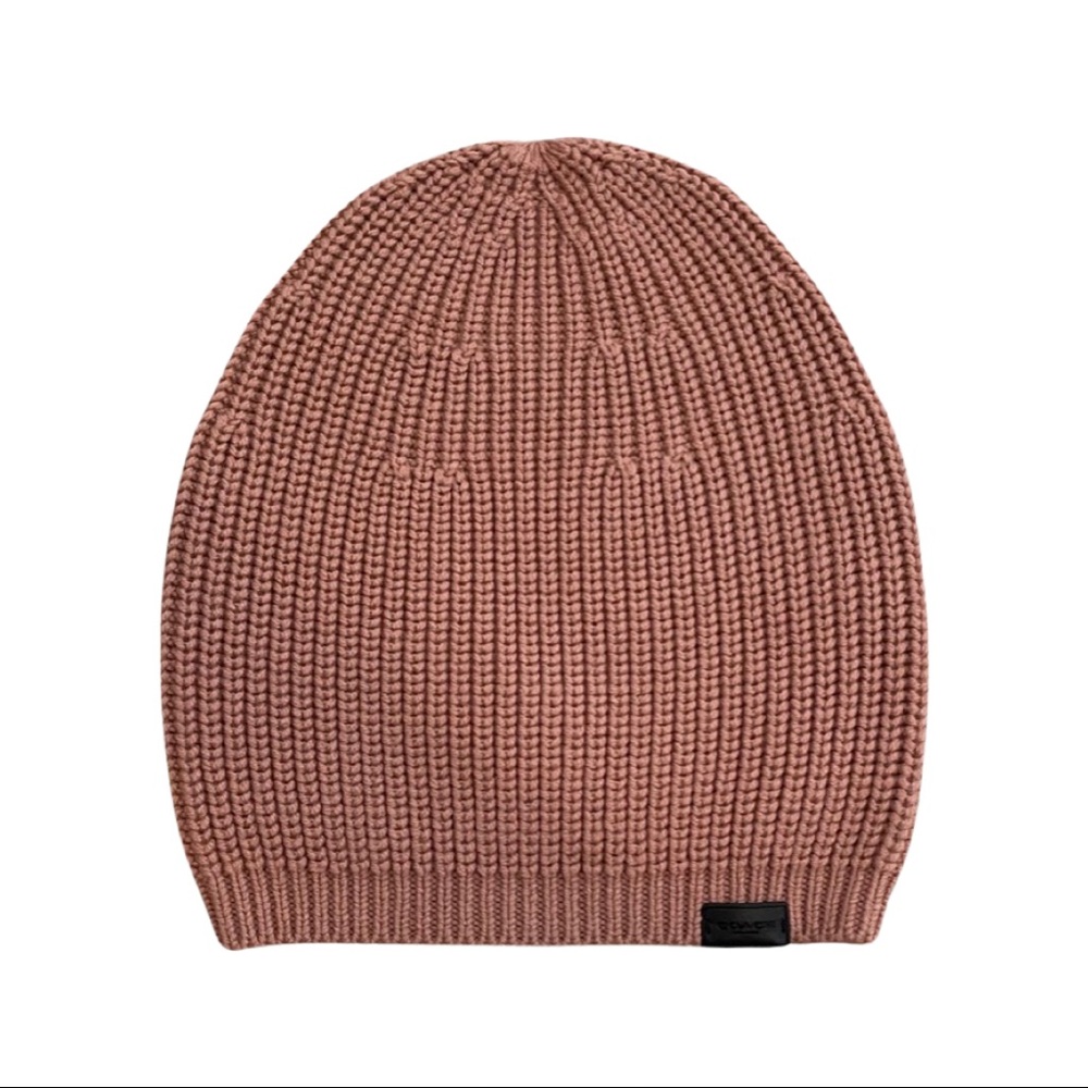 NWT COACH slouchy beanie hat. Dusty Rose. One size